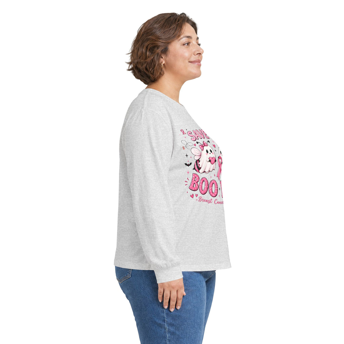Save the Boo Bees Long Sleeve Tee — Breast Cancer Awareness Pink Ribbon Shirt