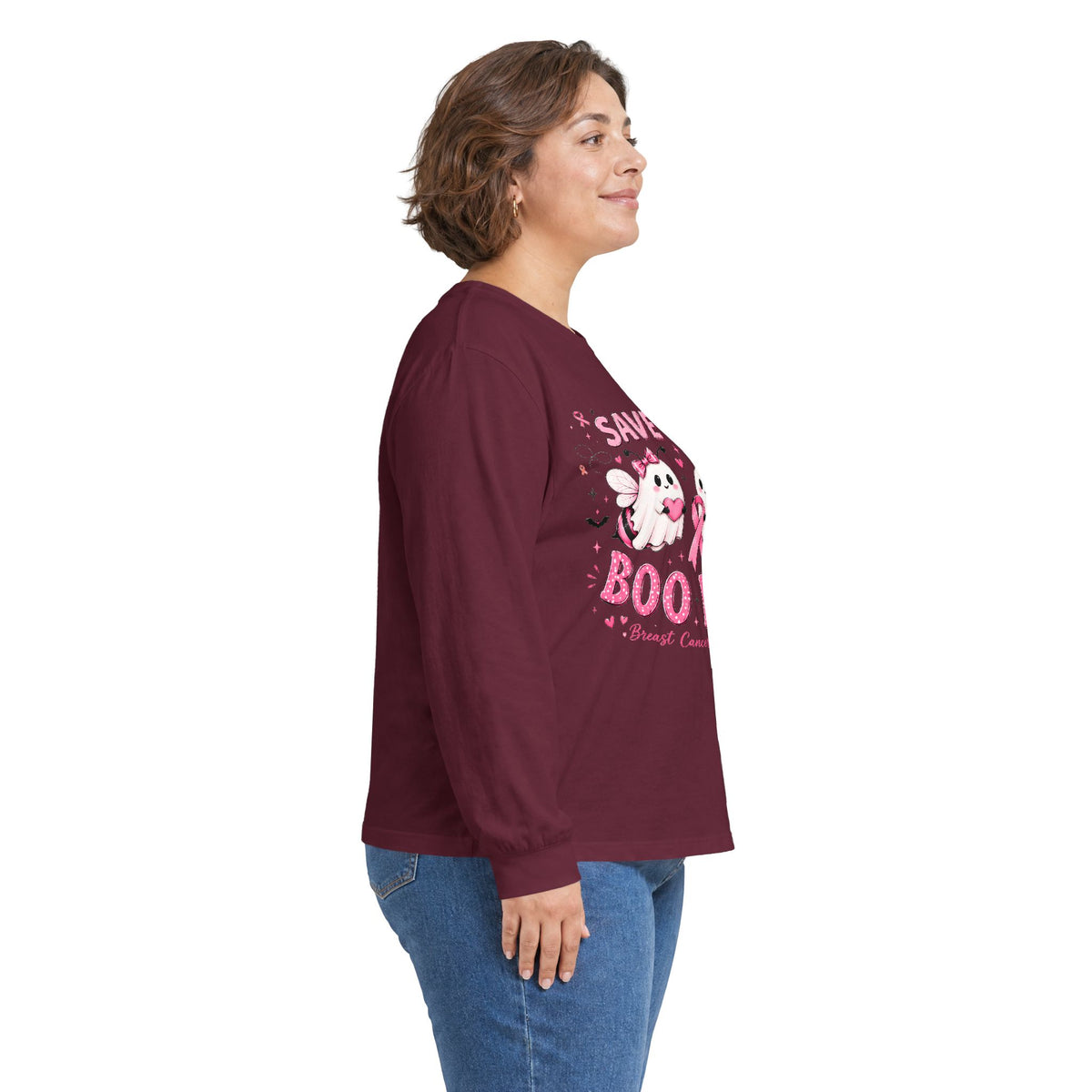 Save the Boo Bees Long Sleeve Tee — Breast Cancer Awareness Pink Ribbon Shirt