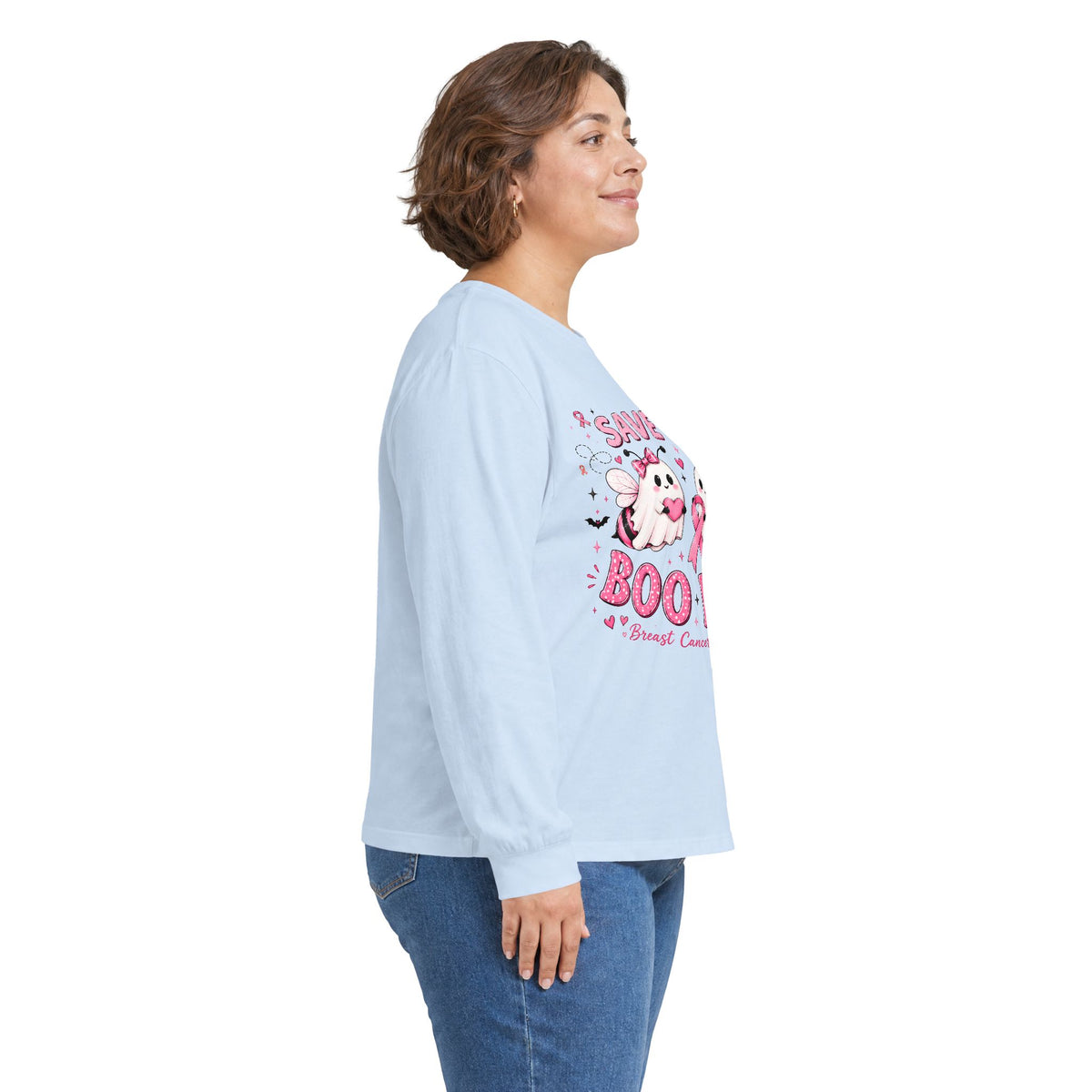 Save the Boo Bees Long Sleeve Tee — Breast Cancer Awareness Pink Ribbon Shirt