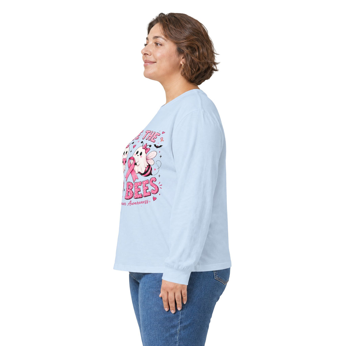 Save the Boo Bees Long Sleeve Tee — Breast Cancer Awareness Pink Ribbon Shirt