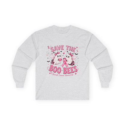 Save the Boo Bees Long Sleeve Tee — Breast Cancer Awareness Pink Ribbon Shirt