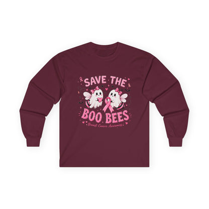 Save the Boo Bees Long Sleeve Tee — Breast Cancer Awareness Pink Ribbon Shirt