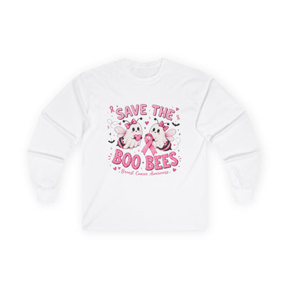 Save the Boo Bees Long Sleeve Tee — Breast Cancer Awareness Pink Ribbon Shirt