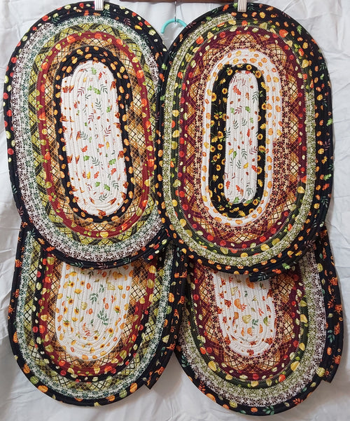 Set of 4 Jelly Roll Oval Placemats
